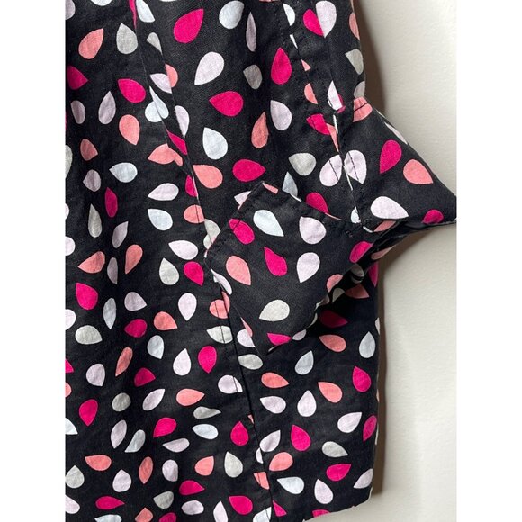 Kim Rogers Linen Blend Jacket Size 3X Black Pink Leaf Print - Picture 7 of 13